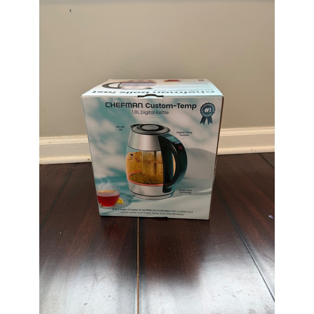 Chefman Custom-Temp 1.8L Digital Glass‎ Electric Tea Infuser RJ11-17-GTI-RL
